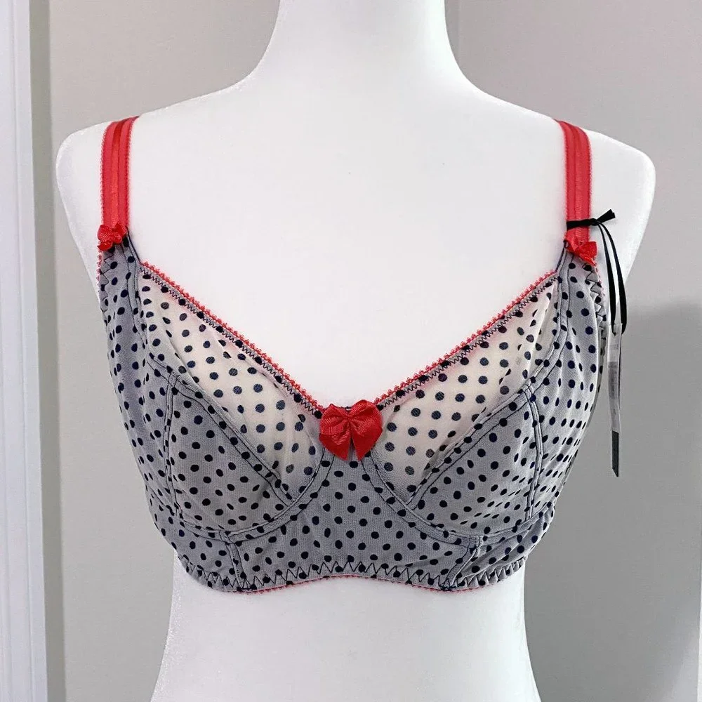 NWT Claudette Dessous Long Line Bra in Peacock Dot